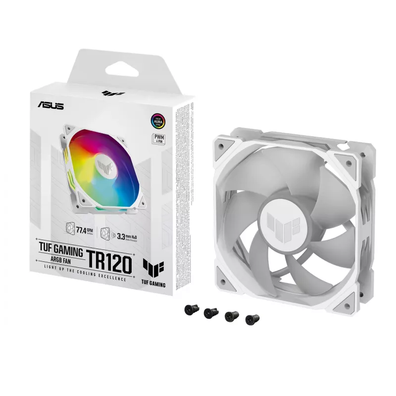 ASUS TUF GAMING TR120 ARGB 1 vnt. Baltas Kompiuterio korpusas Oro aušintuvas 12 cm