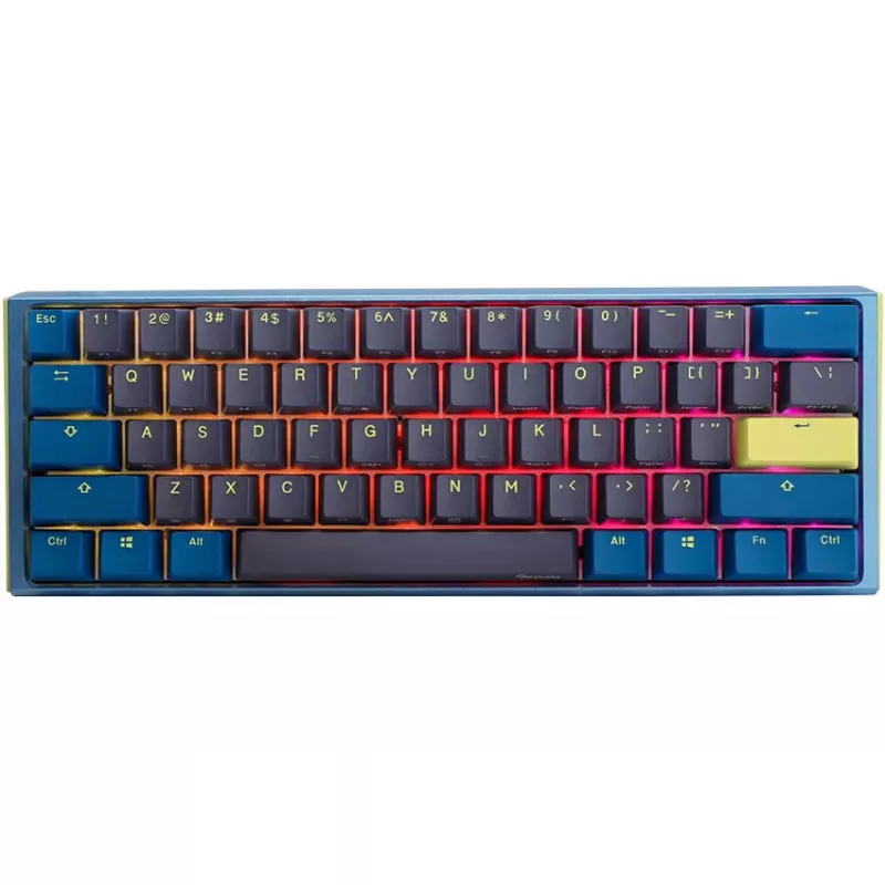 “Ducky One 3 Daybreak Mini” klaviatūra, žaidimų, USB, vokiška, juoda, mėlyna, žalia