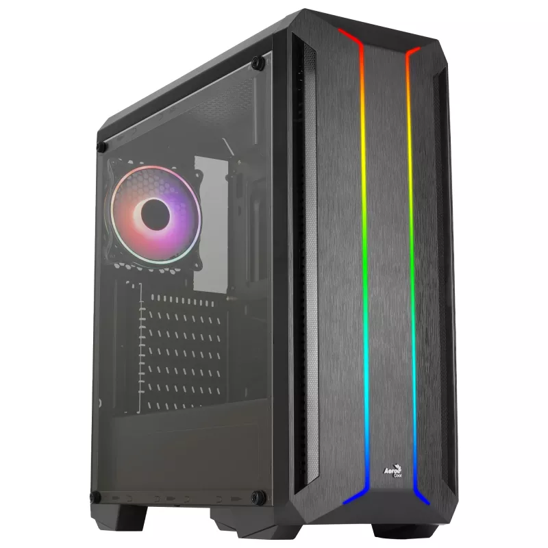 Aerocool SKYLINEV2BK PC ATX Case Dual Front Panel LED ARGB Fan ARGB 12cm Juoda