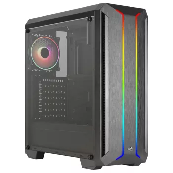 Aerocool SKYLINEV2BK PC ATX Case Dual Front Panel LED ARGB Fan ARGB 12cm Juoda