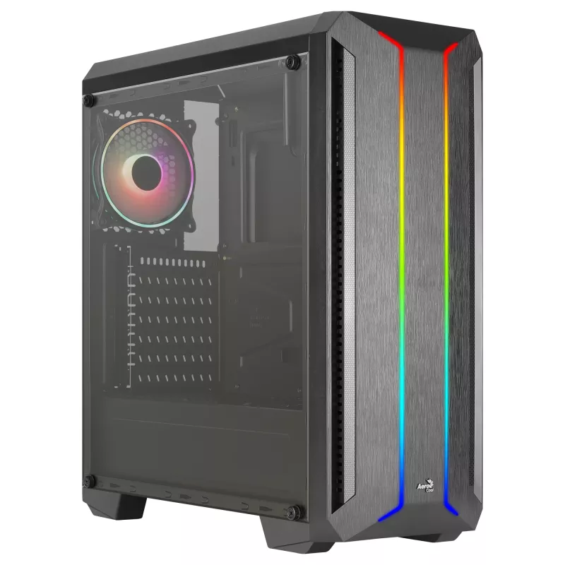 Aerocool SKYLINEV2BK PC ATX Case Dual Front Panel LED ARGB Fan ARGB 12cm Juoda