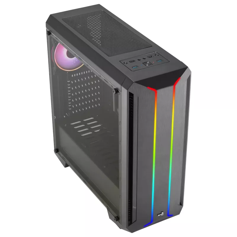 Aerocool SKYLINEV2BK PC ATX Case Dual Front Panel LED ARGB Fan ARGB 12cm Juoda
