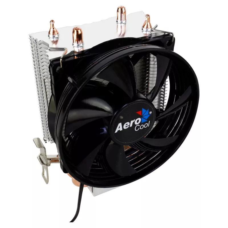 AEROCOOL VERKHO2 procesoriaus aušintuvas su 90 mm ventiliatoriumi, hidrauliniu guoliu, 800–2000 RPM, 110 W TDP, kelių lizdų palaikymas (atidaryta pakuotė)
