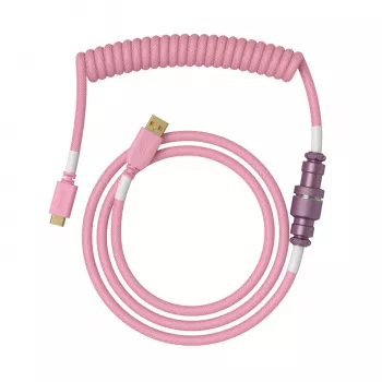 Suvyniota USB laido spiralė GLORIOUS GMMK Pixel Pink 1,5 m – nuimamas suvyniotas laidas klaviatūroms