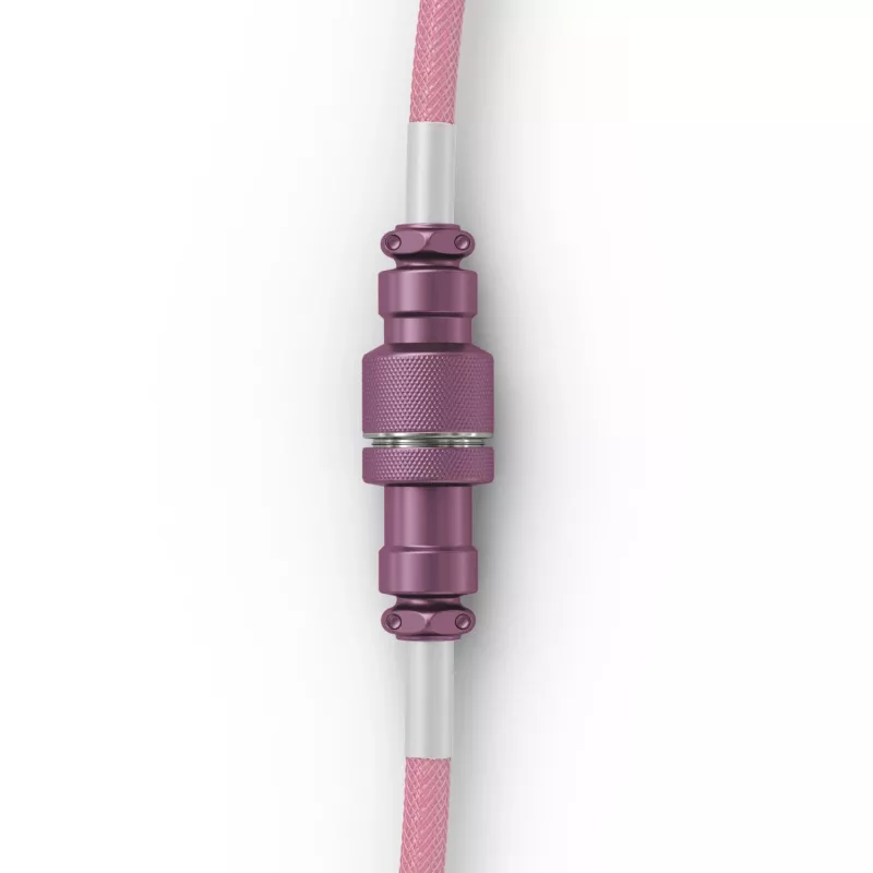 Suvyniota USB laido spiralė GLORIOUS GMMK Pixel Pink 1,5 m – nuimamas suvyniotas laidas klaviatūroms