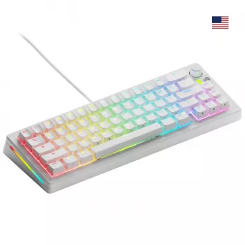 Mechaninė žaidimų klaviatūra GLORIOUS GMMK 3 65% balta — laidinė USB, RGB, QWERTY (US)
