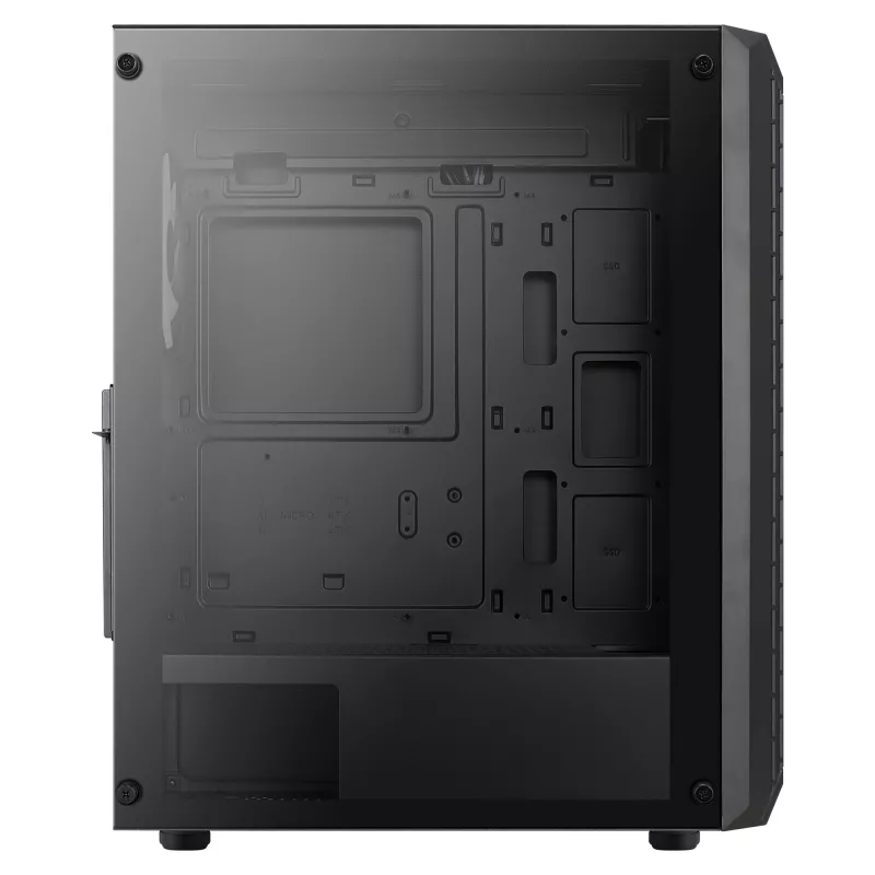 Aerocool BEAMBKV2 Žaidimų ATX korpusas 4 ventiliatoriai 12 cm FRGB juodas, PC, juodas, ATX, micro ATX, Mini-ITX, žaidimams, mėlyna, žalia, raudona, priekis, šonas
