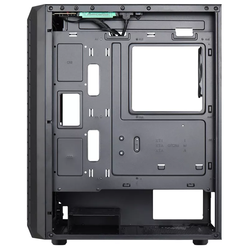 Aerocool BEAMBKV2 Žaidimų ATX korpusas 4 ventiliatoriai 12 cm FRGB juodas, PC, juodas, ATX, micro ATX, Mini-ITX, žaidimams, mėlyna, žalia, raudona, priekis, šonas