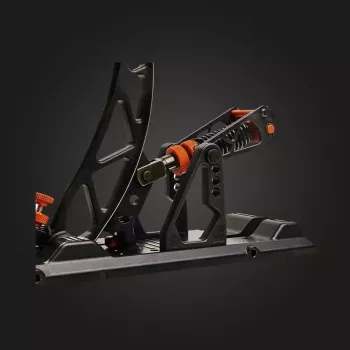 Asetek Gaming Pedals 40-010-0000002 — Laidiniai kompiuteriniai pedalai, aliuminio/bronzos korpusas, juoda/oranžinė/balta