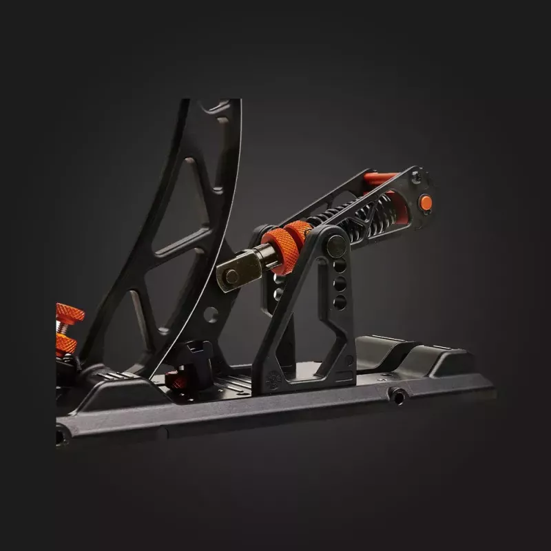 Asetek Gaming Pedals 40-010-0000002 — Laidiniai kompiuteriniai pedalai, aliuminio/bronzos korpusas, juoda/oranžinė/balta