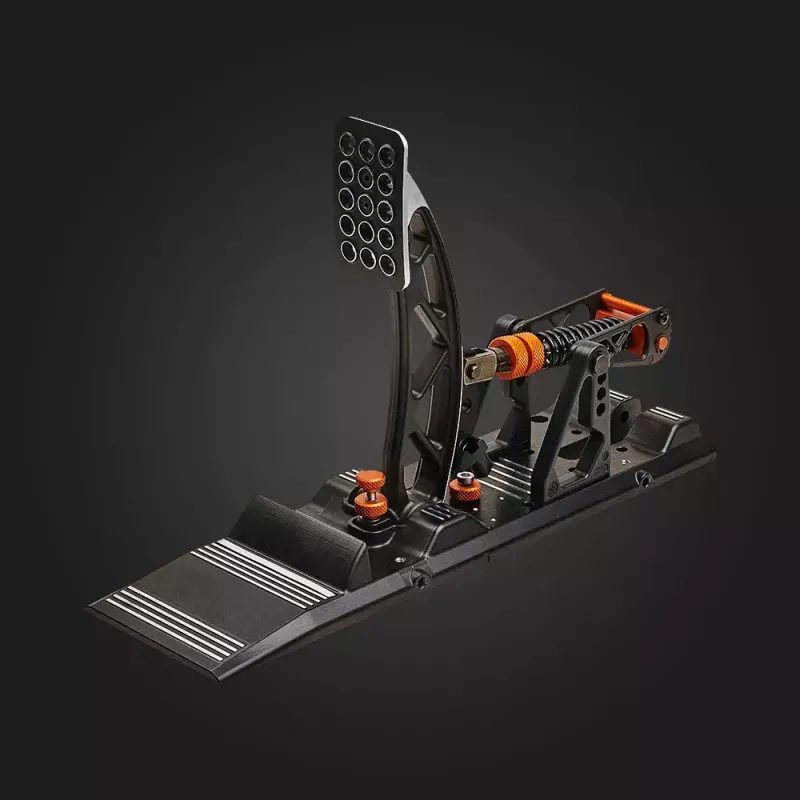 Asetek Gaming Pedals 40-010-0000002 — Laidiniai kompiuteriniai pedalai, aliuminio/bronzos korpusas, juoda/oranžinė/balta