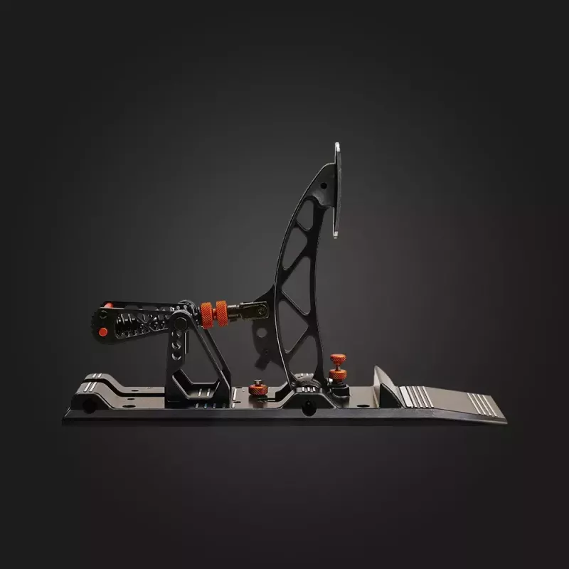 Asetek Gaming Pedals 40-010-0000002 — Laidiniai kompiuteriniai pedalai, aliuminio/bronzos korpusas, juoda/oranžinė/balta