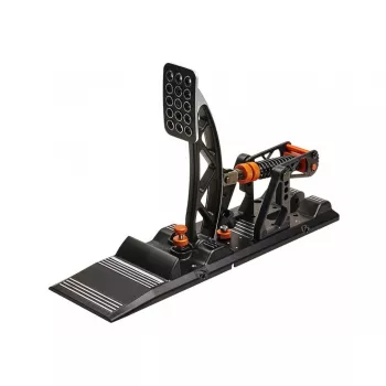 Asetek Gaming Pedals 40-010-0000002 — Laidiniai kompiuteriniai pedalai, aliuminio/bronzos korpusas, juoda/oranžinė/balta