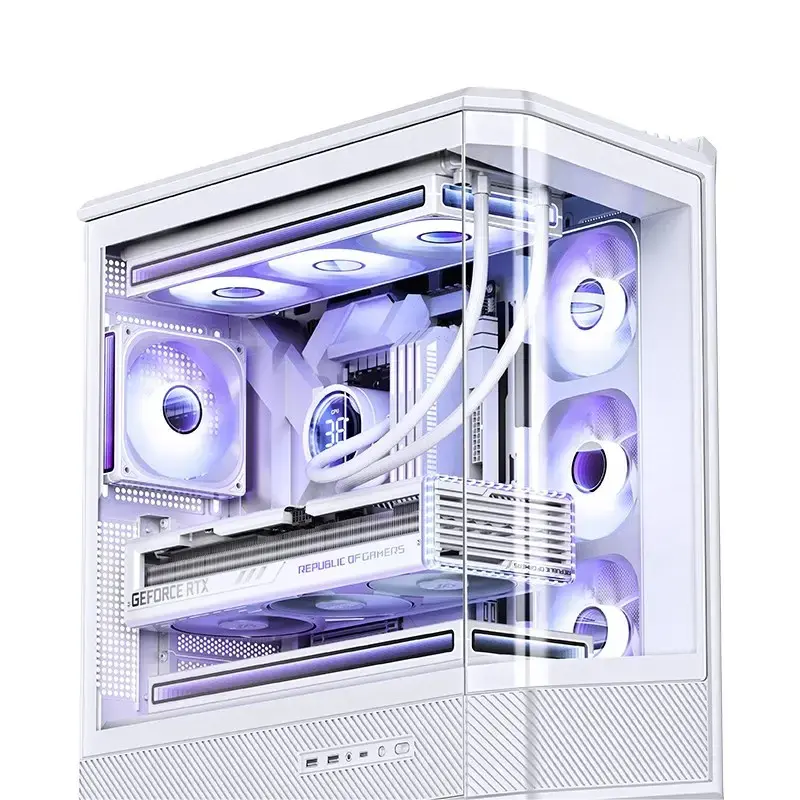 Kompiuterio korpusas Jonsbo D400 Midi Tower ATX grūdintas stiklas - baltas
