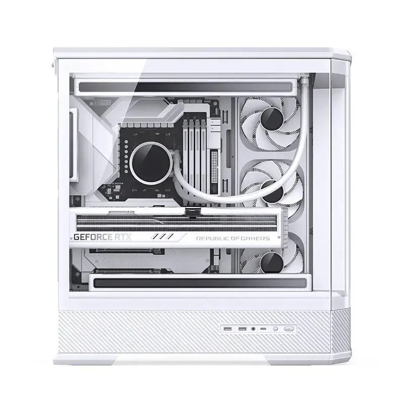 Kompiuterio korpusas Jonsbo D400 Midi Tower ATX grūdintas stiklas - baltas