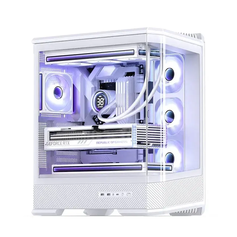 Kompiuterio korpusas Jonsbo D400 Midi Tower ATX grūdintas stiklas - baltas