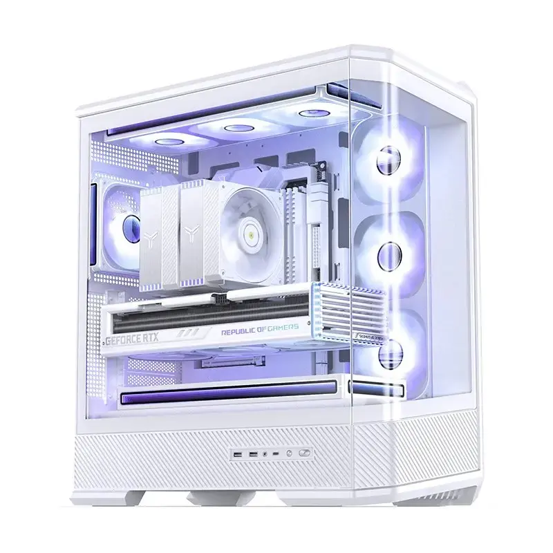 Kompiuterio korpusas Jonsbo D400 Midi Tower ATX grūdintas stiklas - baltas