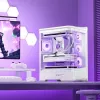Kompiuterio korpusas Jonsbo D400 Midi Tower ATX grūdintas stiklas - baltas
