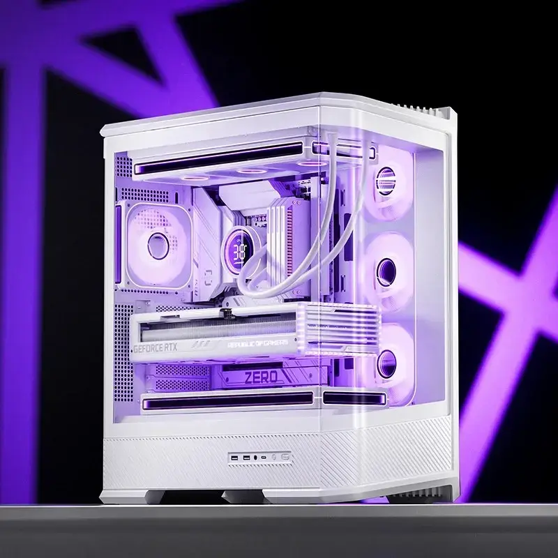 Kompiuterio korpusas Jonsbo D400 Midi Tower ATX grūdintas stiklas - baltas