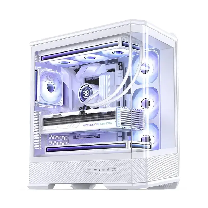Kompiuterio korpusas Jonsbo D400 Midi Tower ATX grūdintas stiklas - baltas
