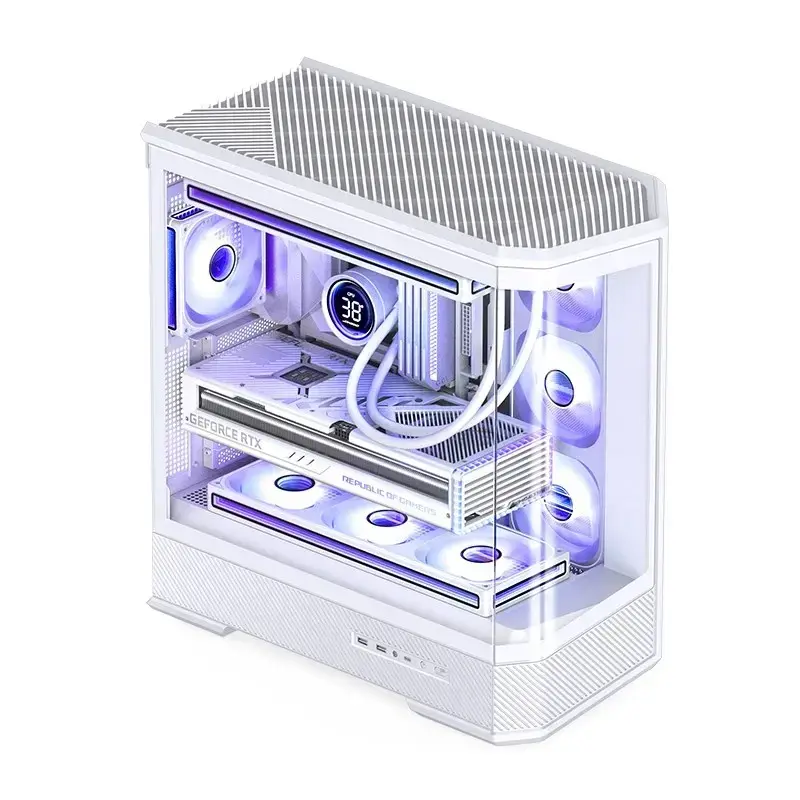 Kompiuterio korpusas Jonsbo D400 Midi Tower ATX grūdintas stiklas - baltas