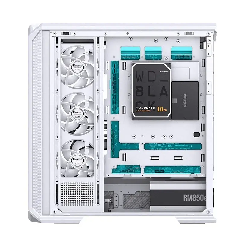 Kompiuterio korpusas Jonsbo D400 Midi Tower ATX grūdintas stiklas - baltas