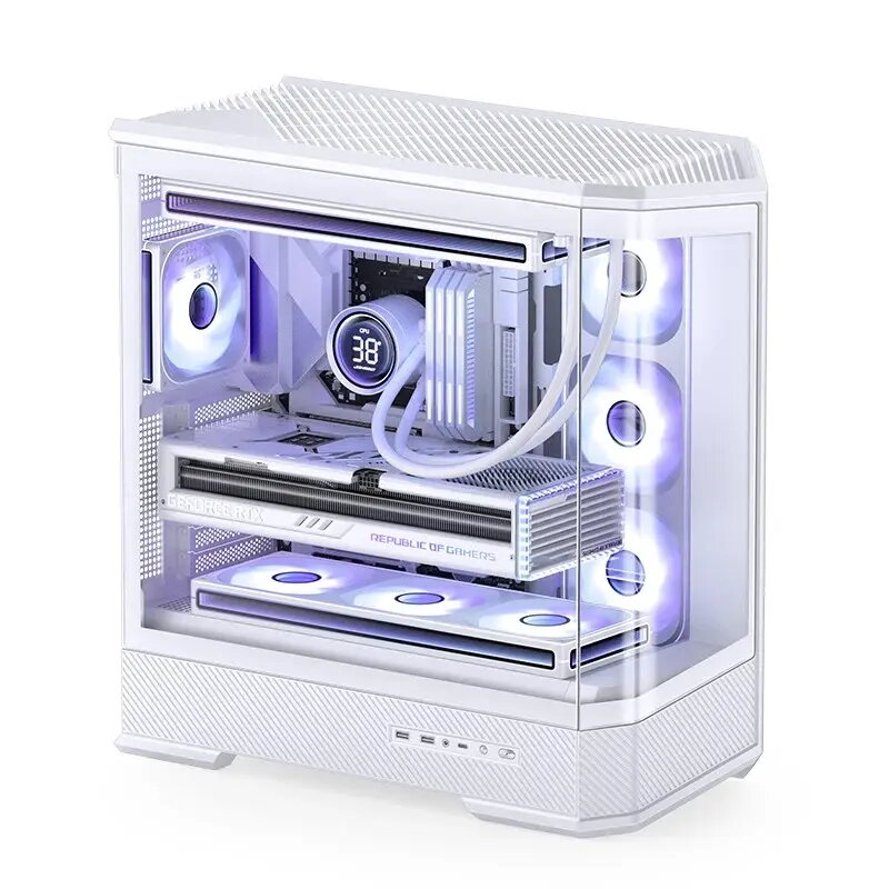 Kompiuterio korpusas Jonsbo D400 Midi Tower ATX grūdintas stiklas - baltas