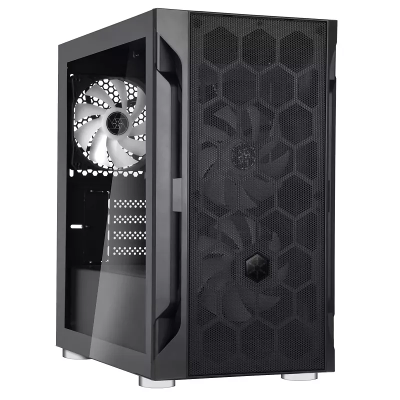 PC korpusas Sidabrinėstone FARA H1M PRO Micro Tower juoda