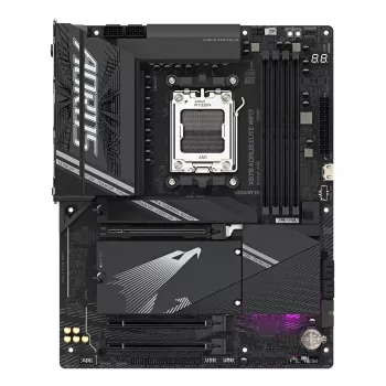 GIGABYTE X870 AORUS ELITE WIFI7 pagrindinė plokštė – palaiko AMD Ryzen 9000 procesorius, 16+2+2 fazių VRM, iki 8000MHz DDR5 (OC), 3xPCIe 5.0 + 1xPCIe 4.0, Wi-Fi 7, 2.5GbE LAN, USB 4