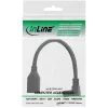 InLine DisplayPort 1.4 adapterio laidas M/F, 8K4K, žemyn nukreiptas, juodas/auksinis