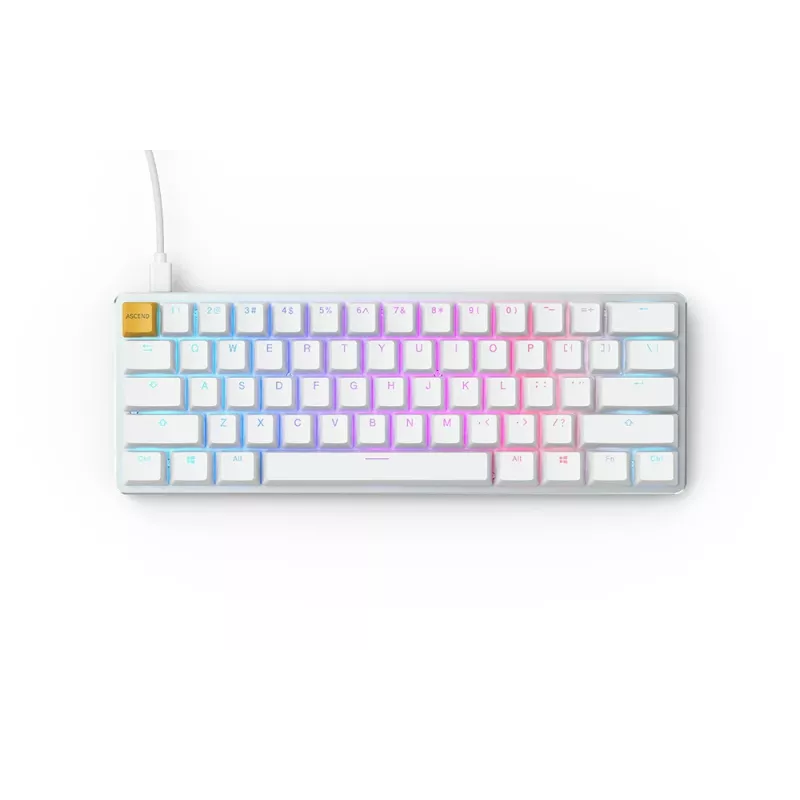 Glorious Gaming GMMK klaviatūra USB QWERTY US International sidabrinė, balta