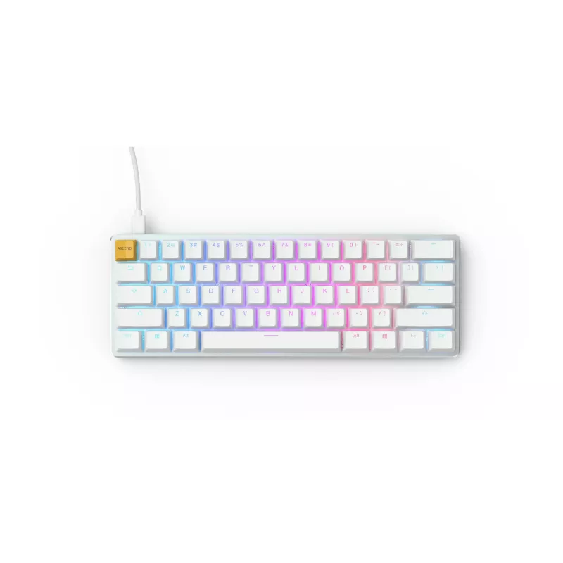 Glorious Gaming GMMK klaviatūra USB QWERTY US International sidabrinė, balta