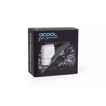 Montavimo rinkinys Alphacool Eiszapfen L-jungtis sukama G1/4 išorinis sriegis į G1/4 vidinis sriegis balta