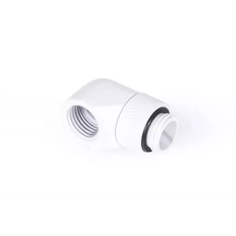 Montavimo rinkinys Alphacool Eiszapfen L-jungtis sukama G1/4 išorinis sriegis į G1/4 vidinis sriegis balta