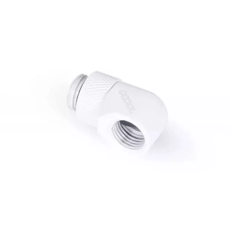 Montavimo rinkinys Alphacool Eiszapfen L-jungtis sukama G1/4 išorinis sriegis į G1/4 vidinis sriegis balta