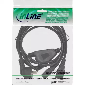 InLine Y maitinimo laidas 1x CEE 7/7 kampuotas / 2x 3 kontaktų IEC C13 kištukas, 1,8 m
