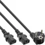 InLine Y maitinimo laidas 1x CEE 7/7 kampuotas / 2x 3 kontaktų IEC C13 kištukas, 1,8 m