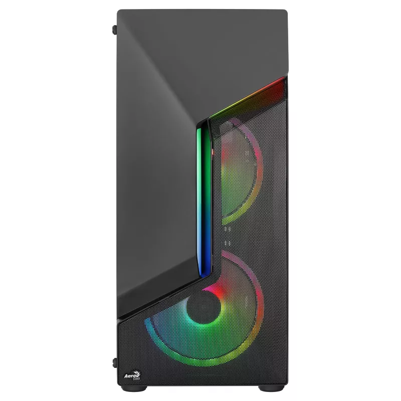 Aerocool SCAPEBKV3 Žaidimų ATX korpusas, priekinis RGB LED, grūdintas stiklas, 3x ARGB ventiliatoriai, juodas