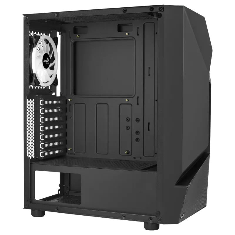 Aerocool SCAPEBKV3 Žaidimų ATX korpusas, priekinis RGB LED, grūdintas stiklas, 3x ARGB ventiliatoriai, juodas