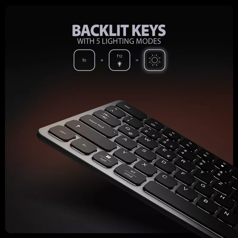 Axagon HMC-KB-GE, USB 5Gbps centras su klaviatūra, HDMI 4K/60Hz, 3x USB-A, SD/mSD, garsas, PD 100, vokiškas išdėstymas