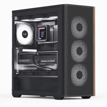 Aerocool D501A Midi Tower Juoda, Wood