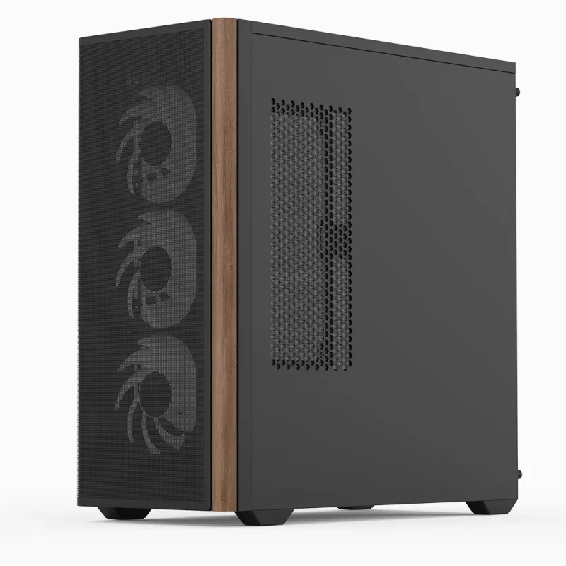 Aerocool D501A Midi Tower Juoda, Wood