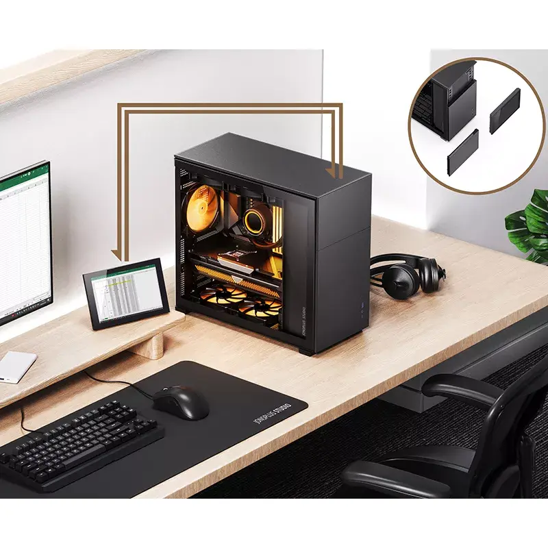 PC korpusas Jonsbo D41 STD Midi Tower Juodas