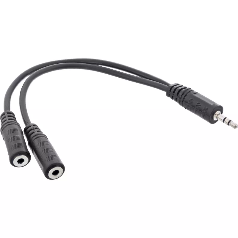 InLine 3,5 mm lizdo Y laidas, kištukas į 2x 3,5 mm lizdo lizdą, stereofoninis, 0,2 m
