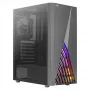 Aerocool DELTABKV1 ATX PC korpusas RGB priekis pilnas šoninis langas 12cm ventiliatorius juodas