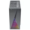 Aerocool DELTABKV1 ATX PC korpusas RGB priekis pilnas šoninis langas 12cm ventiliatorius juodas