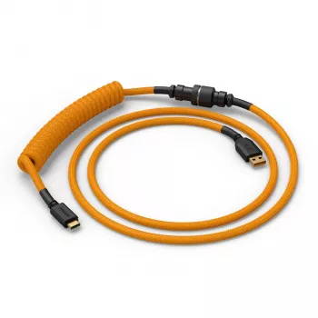 Susuktas USB laidas GLORIOUS GMMK Glorious Gold mechaninėms klaviatūroms, nuimamas susuktas laidas, USB-A į USB-C