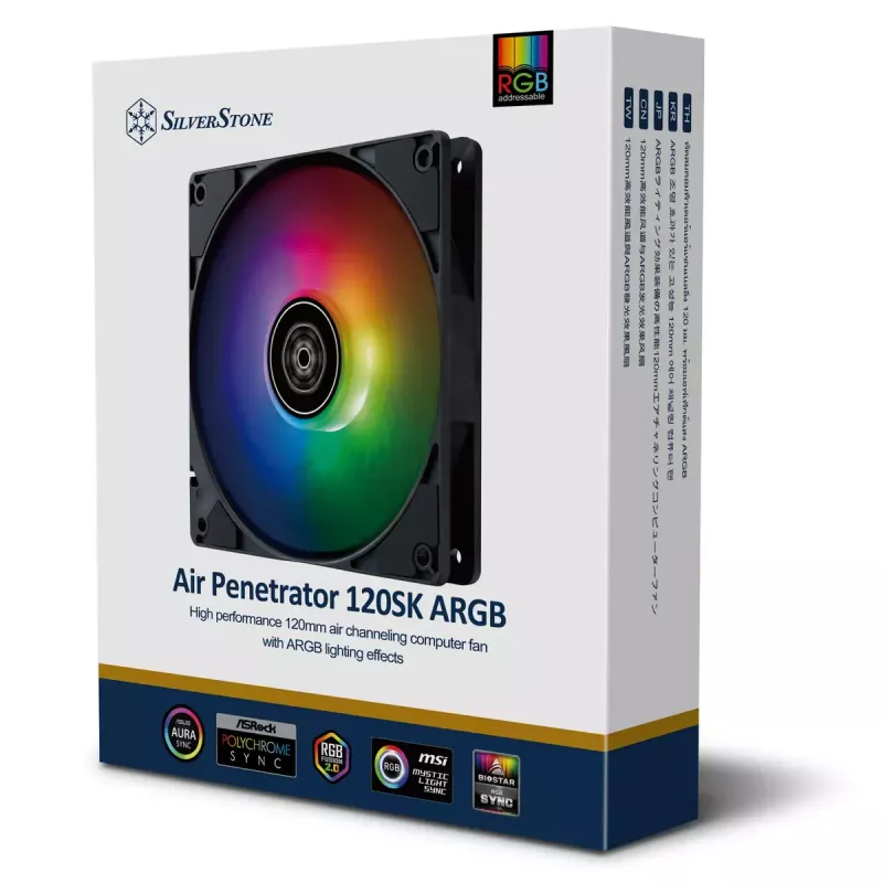 Oro aušintuvas Sidabrinėstone Penetrator SST-AP120SKB-ARGB 12 cm 2000 RPM