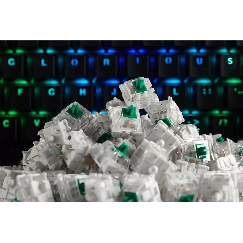 Glorious Gaming Gateron Green Switches - Linear Silent, Green, 120 vnt., Gateron, Glorious PC Gaming Race GMMK, China
