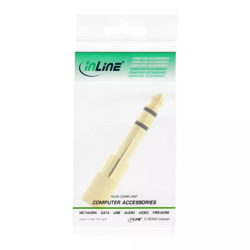 InLine garso adapteris 6,3 mm kištukas / 3,5 mm lizdas stereo, auksu padengtas metalinis